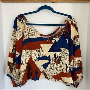 NWT XL Anthropologie Linen Viscose Blouse / The Odells